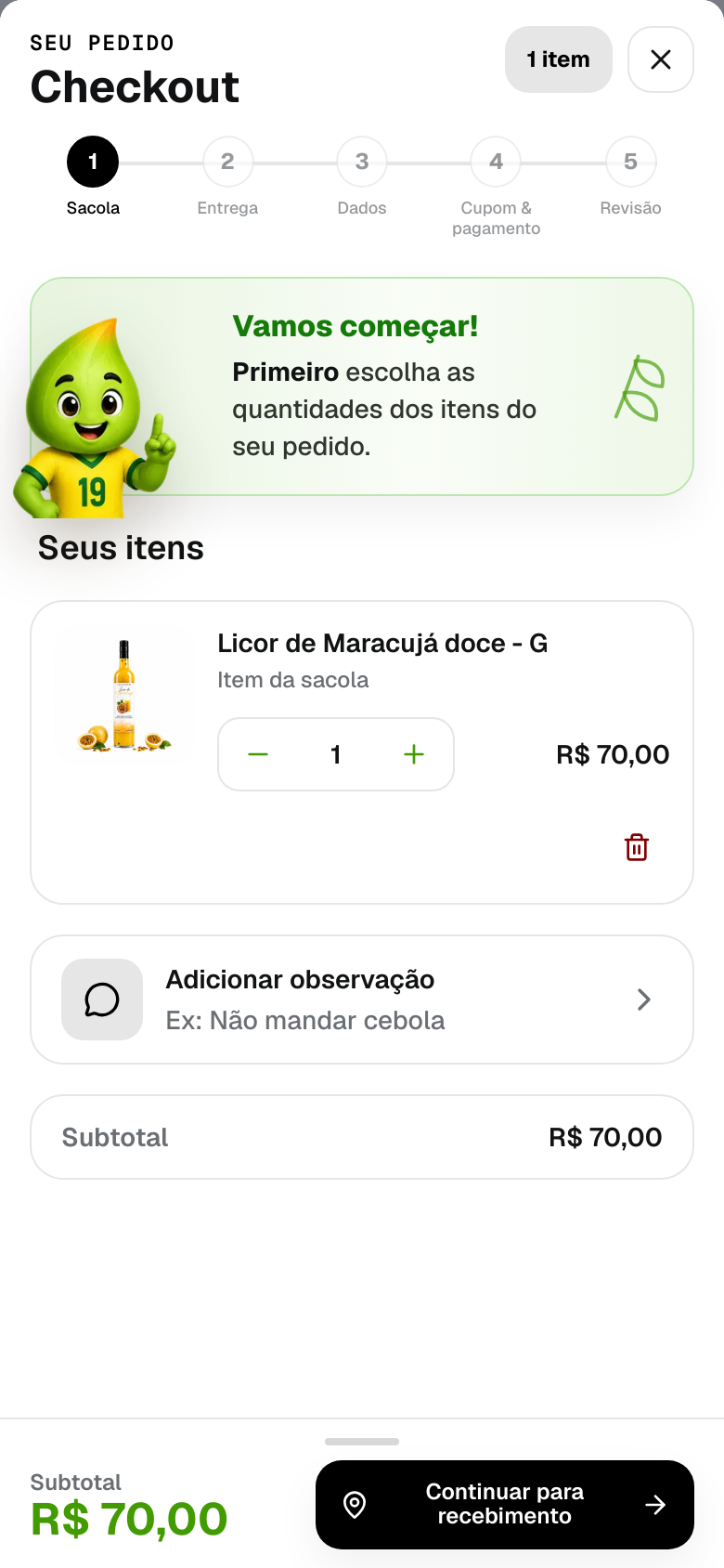 Sacola limpa