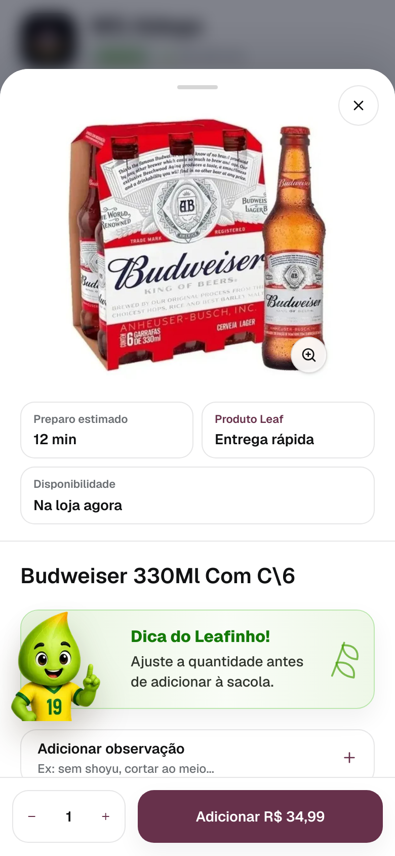 Produto aberto